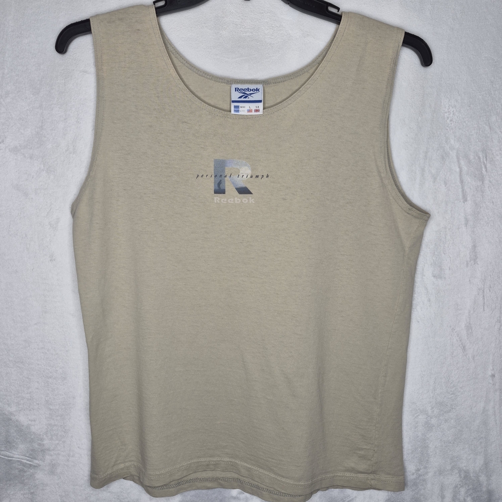 Vintage Reebok Center Logo Vector Tank Top Mens Size‎ L